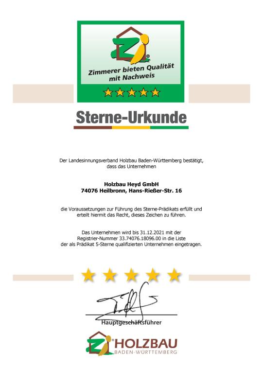 5-Sterne zertifiziertes Unternehmen 2021
